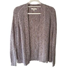89th & Madison Marled Purple Grey Open Cardigan Sweater Size S Cozy Casual Knit